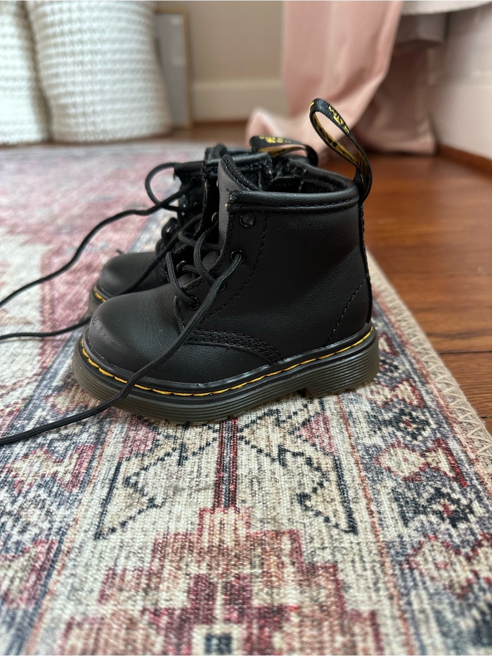 Dr. Martens Toddler Black Lace-Up Combat Boots - Size 4